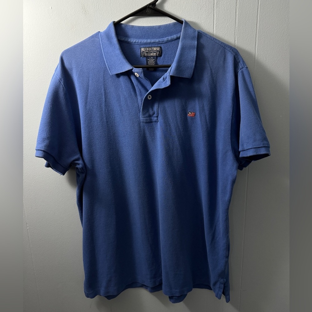 Mens Polo Jean Company Blue Polo Shirt, Size Large.